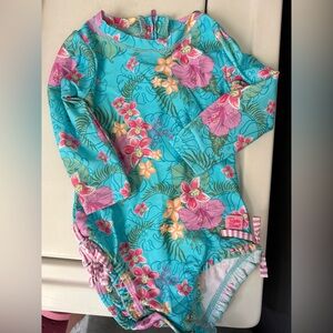 Ruffle Butts Tropical Floral Swimsuit